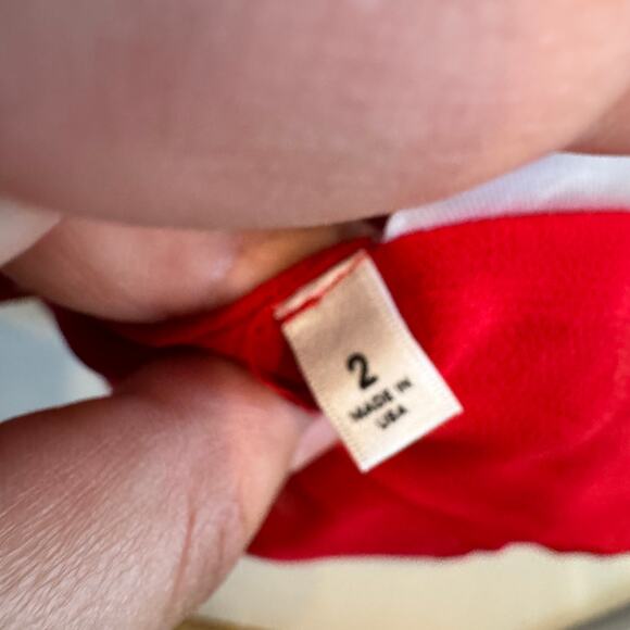 Reformation Cressida Puff Sleeve Mini Dress Red Polka Dot Cut Out Zip Sz 2 - Picture 9 of 10